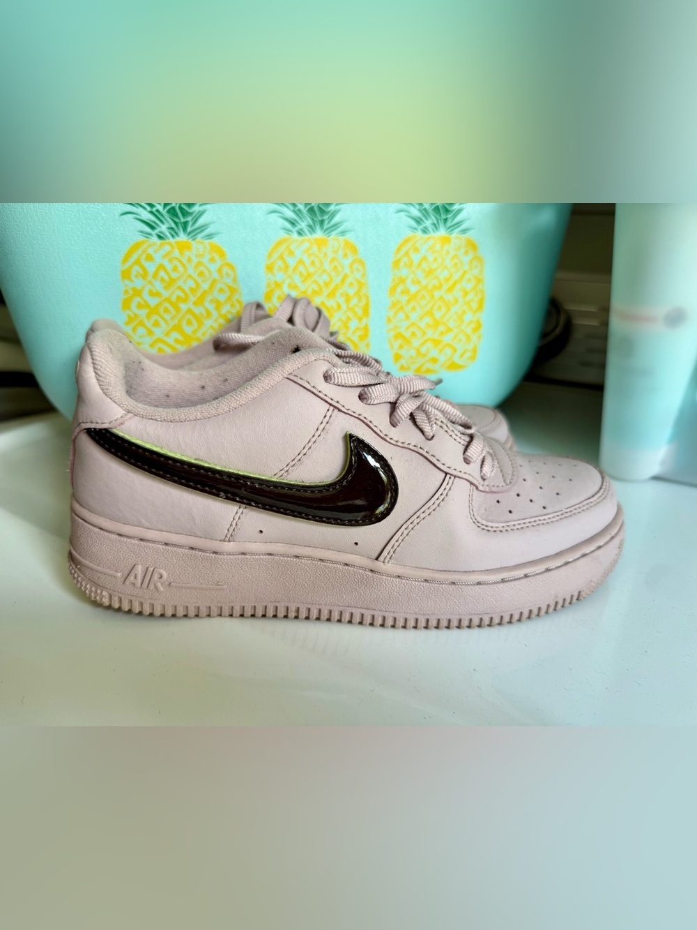 Nike Air Force 1 Low — Pale Pink with Black Swoosh